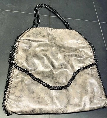 Damen Handtasche „Look A Like Stelle Mc Cartney“ nude/rose/metallic mit Ketten  - Bild 1 von 4