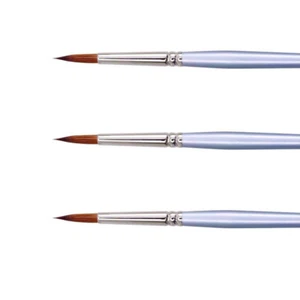 3x Jasart Round Size 2/0 Paint Brush Needle-Fine Point Oil/Watercolour Red Sable - Picture 1 of 2