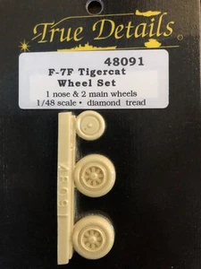 1/48 True Details GRUMMAN F7F TIGERCAT WHEELS: Diamond Tread Resin Italeri OOP - Bild 1 von 1