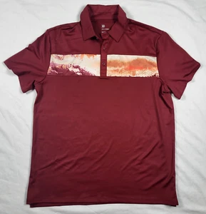 All in Motion Polo Shirt Men's Large Red Chest Stripe Lightweight Streetwear - Picture 1 of 9