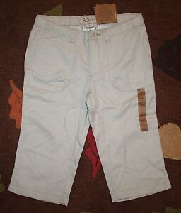 NWT Lands End Girls 6X Light Stone Adjustable Waist Cropped Pants