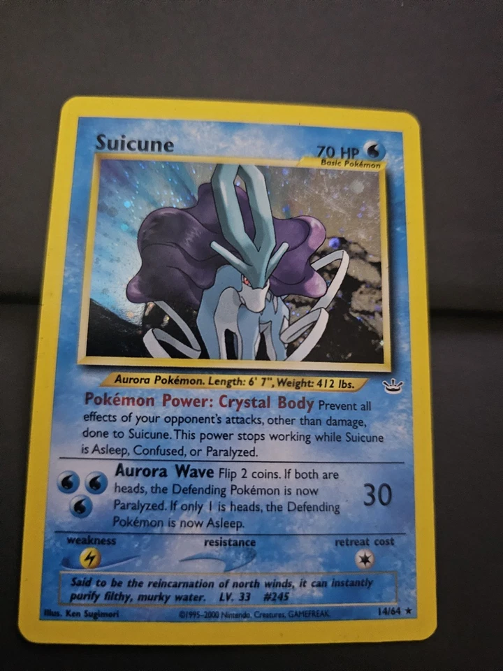 Suicune Neo Revelation 14/64 Holo Rare Pokemon Card WOTC  - Image 1 of 4