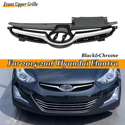 Conjunto de parrilla de parachoques delantero para Hyundai Elantra 2014 2015 2016 moldura cromada Foto 1 de 4