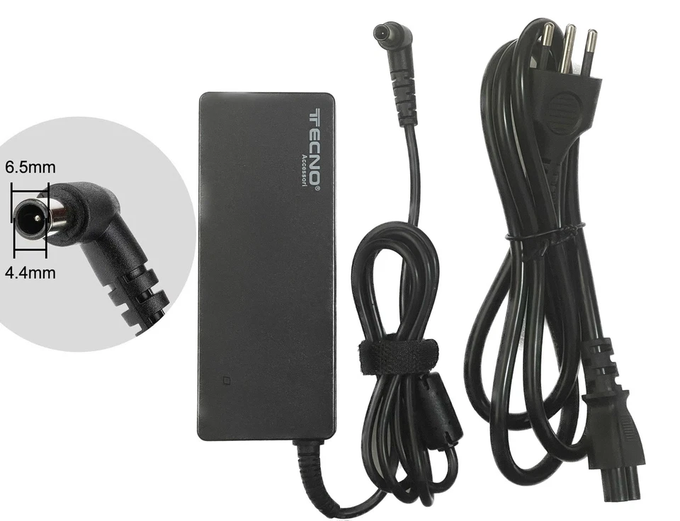 ELETTRONICARICAMBI Alimentatore caricabatteria per Sony 19.5V 4.7A (6.5*4.4, Black, with pin) 90W.
