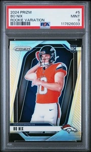 2024 Panini Rookie Variation Silver Prizm #5 Bo Nix (RC) PSA 9 Denver Broncos - Picture 1 of 2