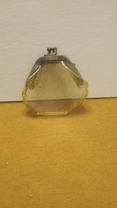 Cartera de colección pequeña de 2 1/2"x2 1/2" de plástico transparente/vinilo con bloqueo de beso Chande/moneda - Imagen 1 de 9