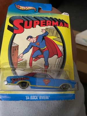 Hot Wheels Car Superman ‘64 Buick Riviera Blu & Red 2012 Mattel original packAge - Image 1 of 2
