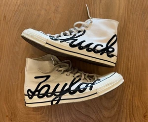 Converse Chuck 70 Stampa Firma Alta Scritta, Bianco Egret - Foto 1 di 6