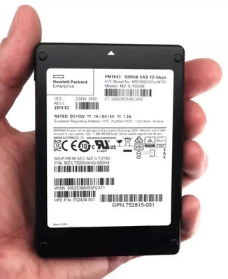 Samsung PM1643 920GB SSD SAS 12Gbps MZ-1LT9200 HPE :ARFX0920S5xnFTRI DSFW:3P00 - Bild 1 von 3