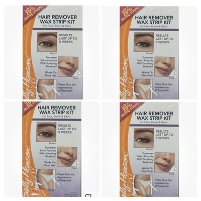 Paquete de 4 Kit de Tiras de Cera depiladora Sally Hansen Rostro Cejas y Bikini 42 ct X 4 Foto 1 de 4