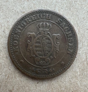 Deutsche Staaten / Sachsen, 2 Pfennige, 1869 B, KM#1217 - Bild 1 von 2