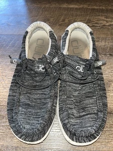 Zapatos sin cordones Hey Dude Wally Stretch Metorite para hombre talla 7 negros - Imagen 1 de 7