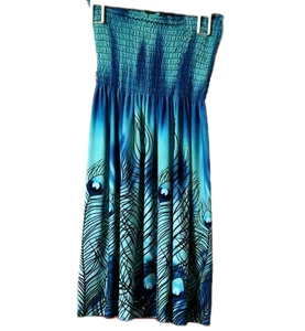 Vestido para mujer WATER WATER sin tirantes azul verde azulado tropical nuevo - Imagen 1 de 5