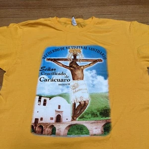 Camisa Jesús Crucifixión XL Michoacán México Amarilla - Imagen 1 de 5
