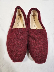 TOMS Burnt Henna Good Vibes Wool Blend Flats Fleece Lined Shoes Women’s 8 - Picture 1 of 11