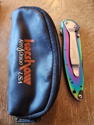 Kershaw Rainbow Leek Knife Ken Onion 1660VIB Assisted Opening NOV. 2002 Mint - Image 1 of 4