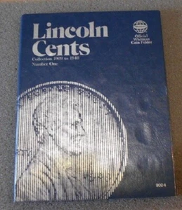 1 centavo Whitman Lincoln #9004, con 41 monedas, 1909 a 1940; centavo de trigo dinero antiguo - Imagen 1 de 6