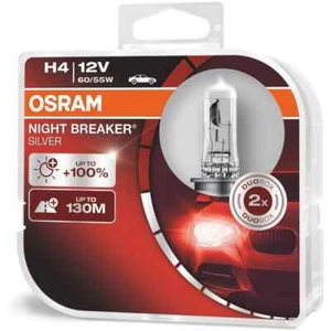 H4 OSRAM Night Breaker Silver Globes Bulbs (Twin Pack) 3200K - Picture 1 of 3