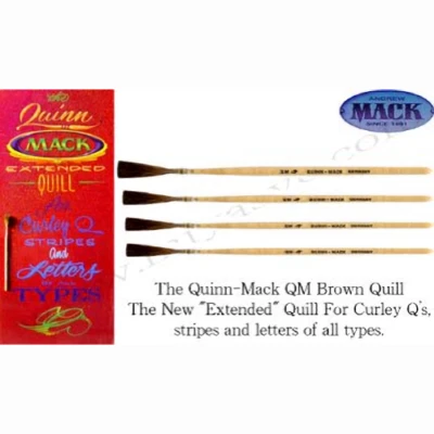 Quinn-Mack Extended Brown Quill Lacquered Pinstriping Brush Size #0-#12 OR Set