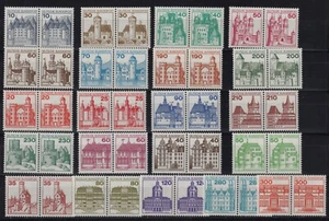 BRD Burgen und Schlösser waagerechte Paare Mi. - Nr. 913 - 1143 postfrisch - Bild 1 von 1