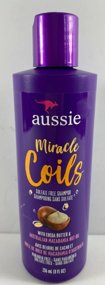 Aussie Miracle Coils Shampoo w/ Cocoa Butter & Nut Oil Sulfate Free, 8 fl oz - Image 1 of 1