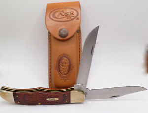 Vintage Case XX USA 6265 SS Pocket Knife W/ Leather Sheath Hunters Knife