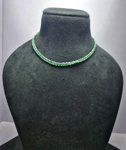 emerald Gemstone Round 2 mm Beads 2 Lyear Necklaces Fine Jewelry Free Shipping - Picture 1 of 11