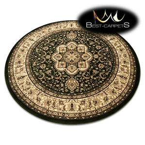  Thick & Soft classic TRADITIONAL RUGS "ROYAL" Rosette circle green ORIGINAL  - Picture 1 of 6