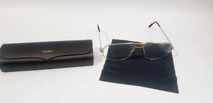 Vintage Cartier Platinum Eyeglasses Frame 62-14-140 Made in France - No Lens - Picture 1 of 18