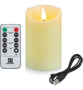 Guluto Flickering Flameless Candles with Rechargeable Battery, Electronic Candle