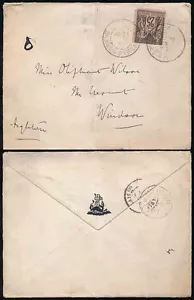 FRANCE 1887 ENVELOPE DRAGON MARGARET CELTIC CROSS FLAP to WINDSOR GB - Picture 1 of 1