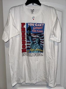 Vintage 9/11 God Bless America Patriotism T Shirt White XL 2001 Men - Picture 1 of 5