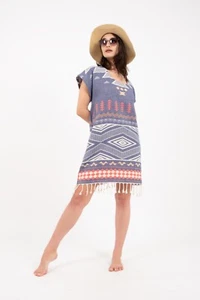 Cover Up-Luxury Peshtemal Short Robe Swimsuit Beach Coverups for Spa Pool - Picture 1 of 7