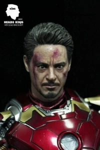Heads King 1/6 HK001  Man Tony Stark Head Sculpt For 12" Male Figure  doll - Picture 1 of 10