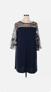 Abito casual donna AGB ricamato floreale/blu TAGLIA 6 NUOVO - Foto 1 di 6