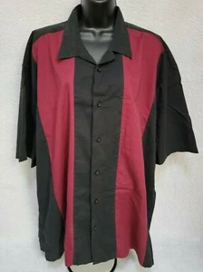 Port Authority Mens Shirt Size 2XL XXL 2X Large Black Burgundy - Picture 1 of 12