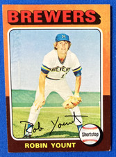 Robin Yount 1975 Topps #223 Rookie Card Brewers NEAR MINT  1st owner