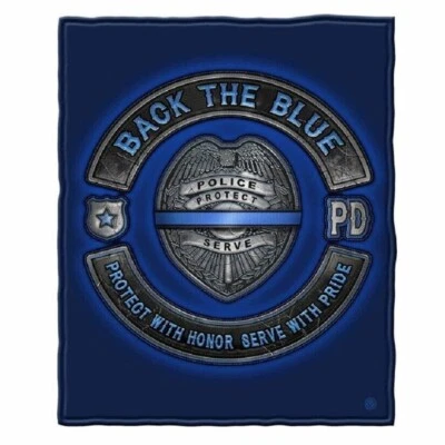 Новый Back the Blue Lives Плюшевый Флисовый Подарочный Одеяло Для Полицейского Дело - Изображение 1 из 2