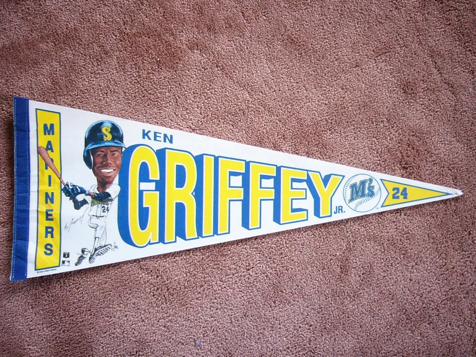 1989 年 SALEM 屏幕打印 美国职棒大联盟 棒球 PENNANT KEN GRIFFEY JR. 西雅图海军陆战队 — 第 1/4 张图片