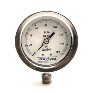 Manómetro Versa Gauge Winters SN.46 03-01, 160 psi, 1/2 pulgada NPT, inoxidable - Imagen 1 de 6
