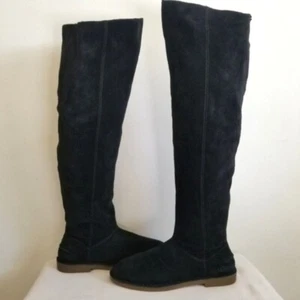 Ugg Loma Black Suede Over the Knee Boots Size 7 US EU 38 UK 5 - Picture 1 of 15