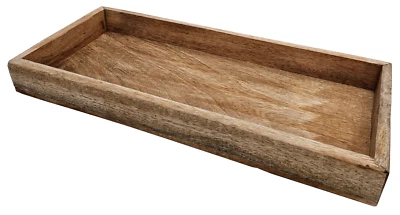 Tablett Mangoholz Dekotablett massives Holz Tischdeko Serviertablett 40 x 18 cm - Bild 1 von 4