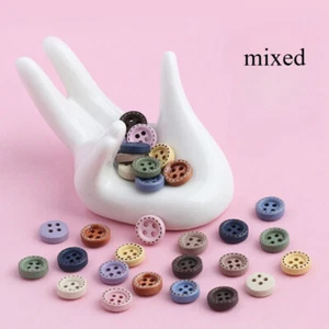 50 Pcs Colourful Wood Buttons Round for Dress Shirts Trimmings Craft Sewing - Picture 1 of 22