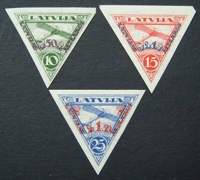 Latvija/Latvia/Lettland: Air Mail Mi № 190-192 B (MLH/MH) 1931 CV 35-40 € - Image 1 of 4