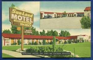 Sunland Motel Route 84 Tucson Arizona az linen postcard - Picture 1 of 2
