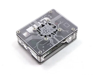 Zebra Virtue Case ~Black Mist~ for Raspberry Pi 4, 3, B and B+ with Fan - Picture 1 of 7
