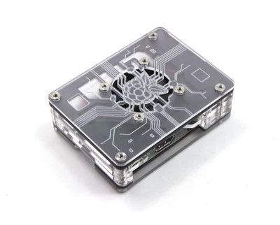Zebra Virtue Case ~Black Mist~  for Raspberry Pi 4, 3, B and B+  with Fan - Image 1 of 4