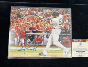 David Ortiz / Autografiado 8 X 10 Medias Rojas Color Juego Acción Fotografía / Certificado de Autenticidad - Imagen 1 de 4