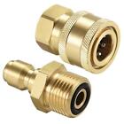 Brass Quick Connect Set Fittings M18x1.5 Male & M13x1 Female Thread