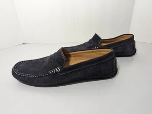 NEW-Flag Ltd Men’s Size 11M Shoes Moccasins Kidsuede Leather Penny Loafers Navy - Picture 1 of 6